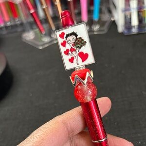 Red Betty Boop Pen with Heart Design